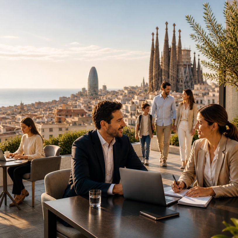 Urban view of Barcelona, Spain